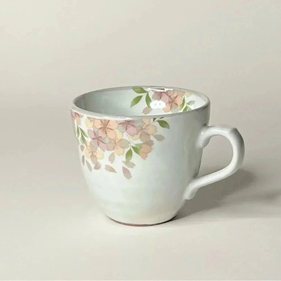 Japanese Hand Painted Cherry Blossoms Ceramic Mug Handmade Coffee Cup - Picture 2 of 4